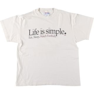 Hanes - 古着 90年代 ヘインズ Hanes BEEFY-T 青タグ メッセージプリントTシャツ USA製 メンズL ヴィンテージ /eaa442814