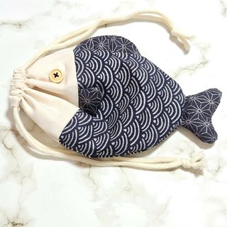 お魚巾着 巾着袋 さかな ハンドメイド No.259(ポーチ)