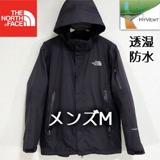 ザノースフェイス(THE NORTH FACE)のノースフェイス マウンテンパーカー メンズM  ブラック 透湿防水 ロゴ刺繍(マウンテンパーカー)