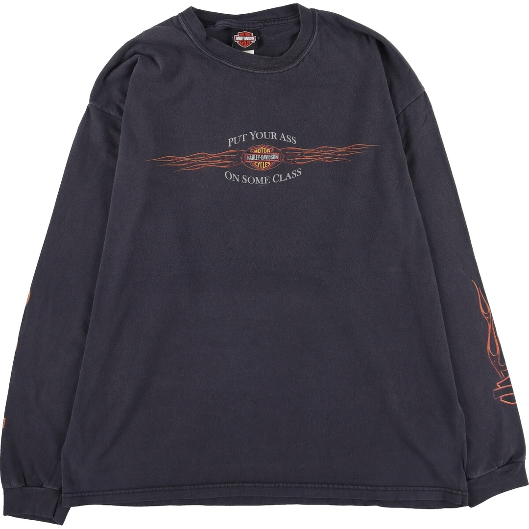 Harley Davidson(ハーレーダビッドソン)の古着 00年代 ハーレーダビッドソン Harley-Davidson ロングTシャツ ロンT USA製 メンズXL /eaa438579 メンズのトップス(Tシャツ/カットソー(半袖/袖なし))の商品写真