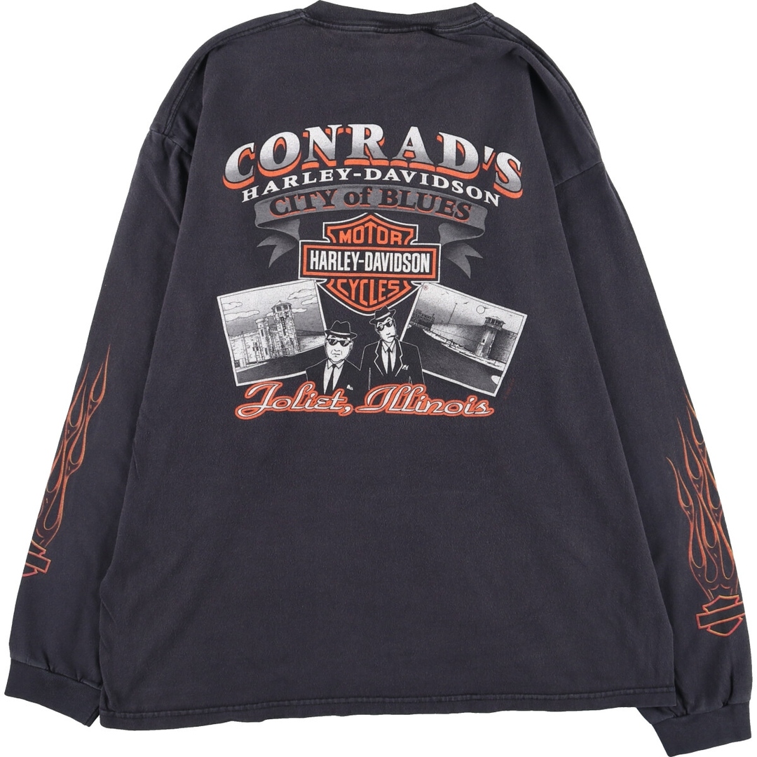 Harley Davidson(ハーレーダビッドソン)の古着 00年代 ハーレーダビッドソン Harley-Davidson ロングTシャツ ロンT USA製 メンズXL /eaa438579 メンズのトップス(Tシャツ/カットソー(半袖/袖なし))の商品写真