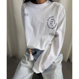 アメリヴィンテージ(Ameri VINTAGE)の新品タグ付★Ameri ロングTシャツ ロングティーシャツ ロンT ホワイト(Tシャツ(長袖/七分))