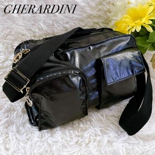 GHERARDINI - 美品✨ゲラルディーニ　ショルダーバッグ　ソフティ　ロゴ総柄　ブラック