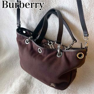 バーバリーブルーレーベル(BURBERRY BLUE LABEL)のバーバリーブルーレーベル　ショルダーバッグ　2way  ブラック　斜め掛け　刺繍(ショルダーバッグ)