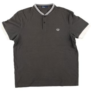 フレッドペリー(FRED PERRY)の古着 フレッドペリー FRED PERRY ノーカラー 半袖 ポロシャツ メンズXL /eaa443485(ポロシャツ)