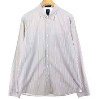 ギャップ(GAP)の古着 ギャップ GAP 長袖 ボタンダウンストライプシャツ メンズL /eaa443630(シャツ)