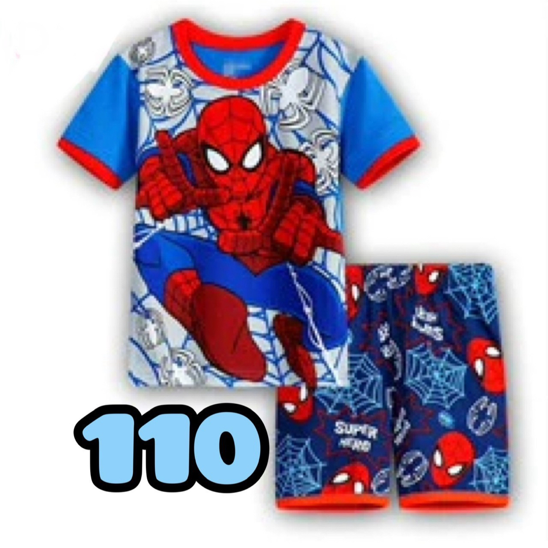 スパイダーマン　110 半袖　パジャマ キッズ/ベビー/マタニティのキッズ服男の子用(90cm~)(パジャマ)の商品写真
