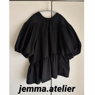 【jemma.atelier】極美品★イレヘムチュニック（BLACK）(シャツ/ブラウス(半袖/袖なし))