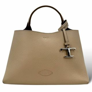 美品 TOD'S ハンドバッグ Tタイムレス マイクロ ミニ Tロゴ ベージュ