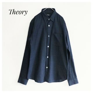 セオリー(theory)のTheory セオリー コットン チェックシャツ ブラック M ウォッシャブル(シャツ/ブラウス(長袖/七分))