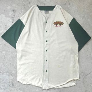 【USA製】90s XXL 刺繍ロゴ 半袖 ベースボールシャツ Tシャツ(シャツ)