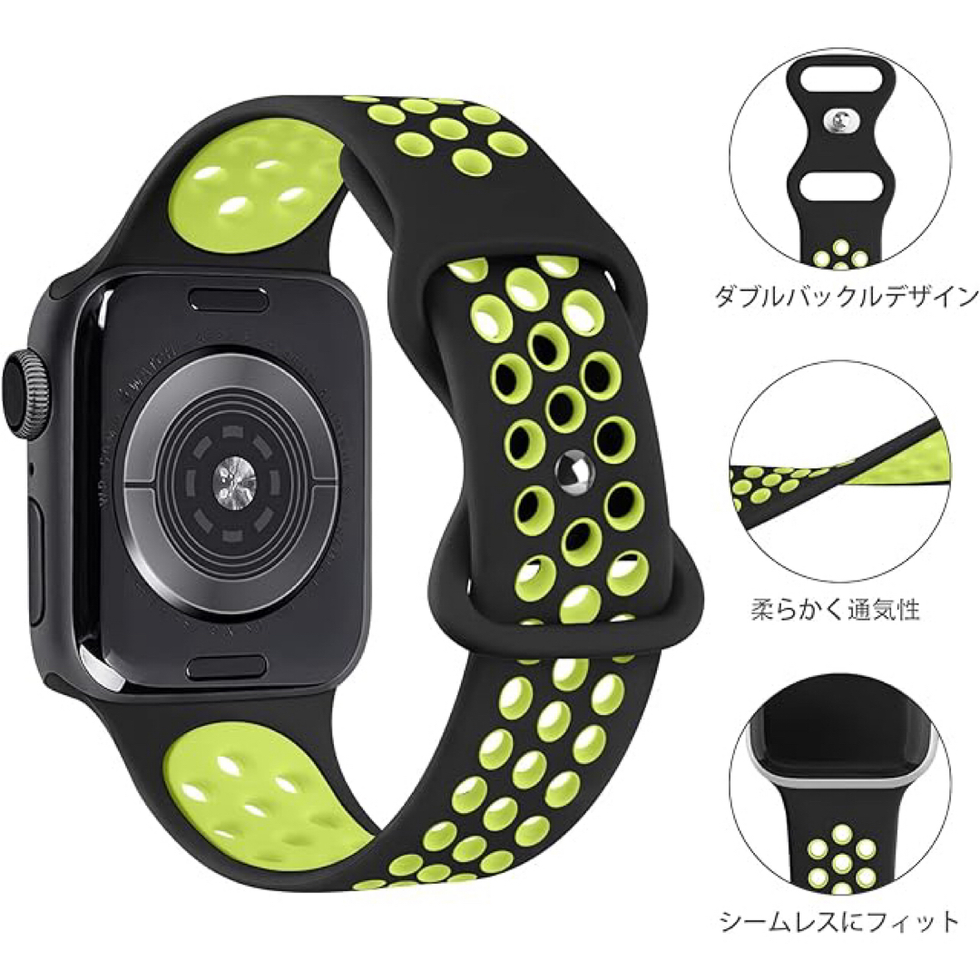 Apple Watch バンド　交換バンド　シリコン　2本セット　ベルト スマホ/家電/カメラのスマホ/家電/カメラ その他(その他)の商品写真