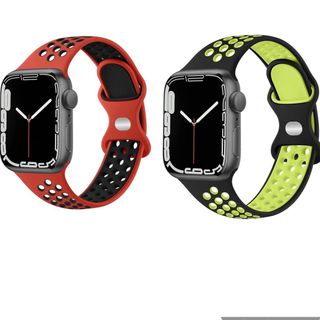 Apple Watch バンド　交換バンド　シリコン　2本セット　ベルト(その他)