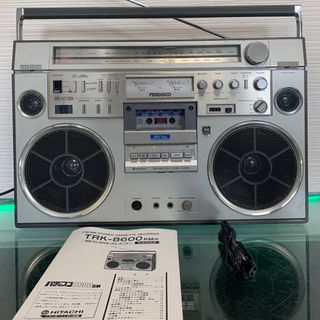 ヒタチ(日立)の美品HITACHI 日立 TRK-8600 ラジカセ PERDISCO 整備(ポータブルプレーヤー)