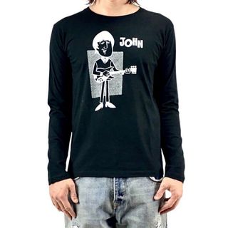 新品 ビートルズ BEATLES ジョンレノン カートゥーン ギター ロンT(Tシャツ/カットソー(七分/長袖))