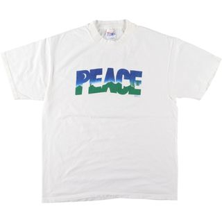 ヘインズ(Hanes)の古着 90年代 ヘインズ Hanes BEEFY-T 青タグ メッセージプリントTシャツ メンズL ヴィンテージ /eaa442822(Tシャツ/カットソー(半袖/袖なし))