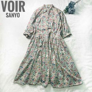 リバティ(LIBERTY.)の【極美品】VOIR SANYO リバティ シャーリング ロングワンピース XL(ロングワンピース/マキシワンピース)