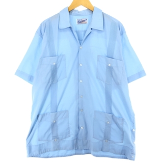古着 70年代 Cubana 半袖 オープンカラー メキシカンシャツ キューバシャツ メンズXL ヴィンテージ /eaa443008(シャツ)