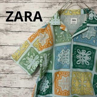 ザラ(ZARA)のZARA バンダナ柄オープンカラーシャツ 半袖シャツ 開襟シャツ 総柄 爽やか(シャツ)