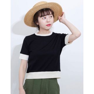 チャイルドウーマン(CHILD WOMAN)のCHILD WOMAN レンシルフライスバイカラー半袖Tシャツ(Tシャツ(半袖/袖なし))