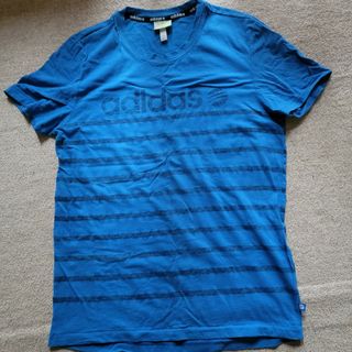 アディダス(adidas)のアディダス adidas 半袖Tシャツ ブルー Oサイズ やや使用感あり(Tシャツ/カットソー(半袖/袖なし))