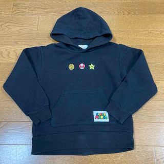 シマムラ(しまむら)のしまむら スーパーマリオ パーカー 裏起毛120 黒 GAP H&M ザラ(Tシャツ/カットソー)