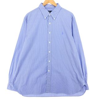 ラルフローレン(Ralph Lauren)の古着 ラルフローレン Ralph Lauren 長袖 ボタンダウンストライプシャツ メンズXL /eaa446973(シャツ)