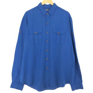 ラルフローレン(Ralph Lauren)の古着 ラルフローレン Ralph Lauren POLO by Ralph Lauren 長袖 リネン×シルクシャツ メンズXL /eaa443602(シャツ)