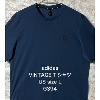 アディダス(adidas)のアメリカ古着 シンプルロゴ adidas ダークネイビーTシャツ Lsize(Tシャツ/カットソー(半袖/袖なし))