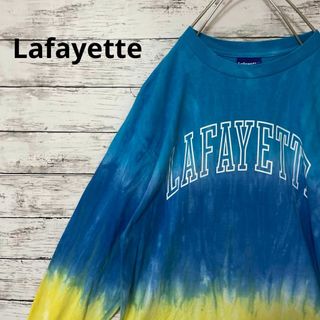 ラファイエット(Lafayette)のLafayette タイダイ柄ロンT バイカラー グラデーション 青 黄色(Tシャツ/カットソー(七分/長袖))