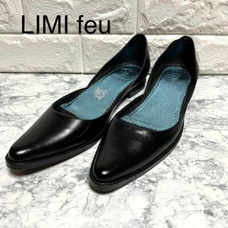 リミフゥ(LIMI feu)のLimi feu ヨウジヤマモト レザー フラットサンダル ブラック LL(ハイヒール/パンプス)