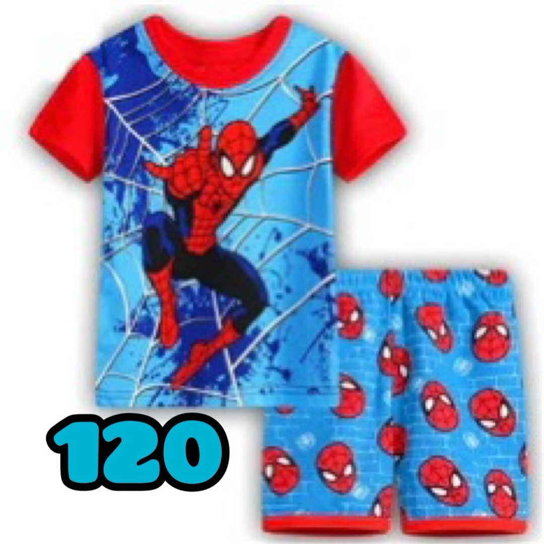 スパイダーマン　120 半袖　パジャマ キッズ/ベビー/マタニティのキッズ服男の子用(90cm~)(パジャマ)の商品写真