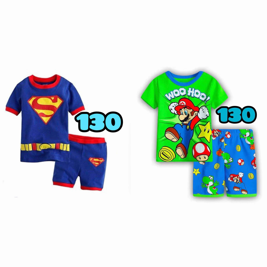 スーパーマン　130 半袖　パジャマ キッズ/ベビー/マタニティのキッズ服男の子用(90cm~)(パジャマ)の商品写真