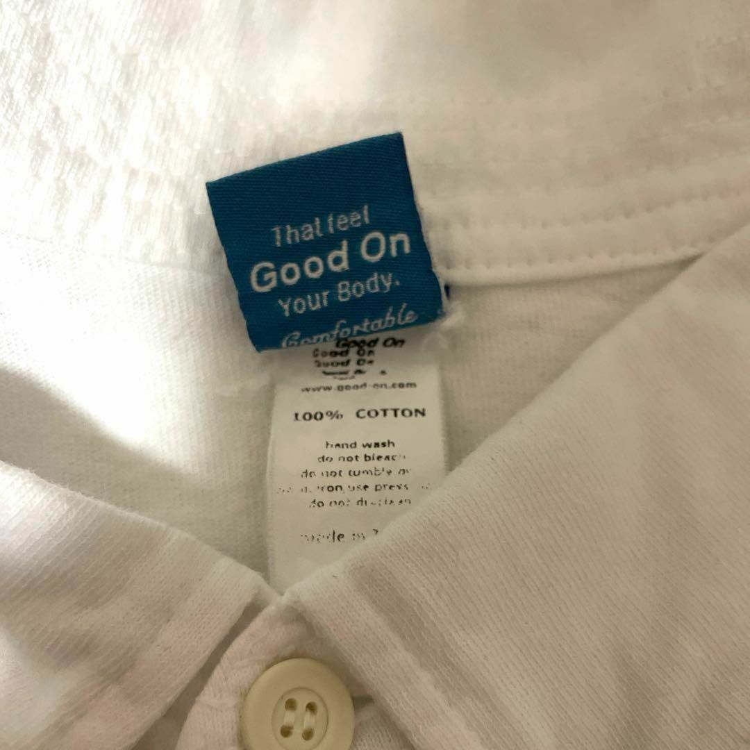Good On(グッドオン)のGood On ポロシャツ ボタンダウン 白 XL シンプル 定番 無地 古着 メンズのトップス(ポロシャツ)の商品写真