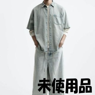 ザラ(ZARA)のZARA デニム　オーバーシャツ　半袖　未使用品(シャツ)