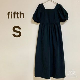 fifth フィフス S ロングワンピース ブラック 黒 パフスリーブ 可愛い