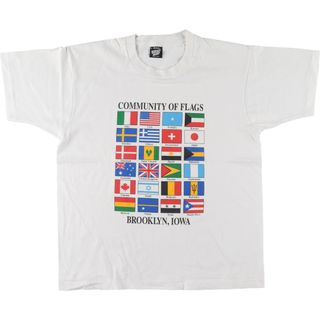 スクリーンスターズ(SCREEN STARS)の古着 90年代 スクリーンスターズ SCREEN STARS 国旗柄 プリントTシャツ USA製 メンズL ヴィンテージ /eaa442551(Tシャツ/カットソー(半袖/袖なし))