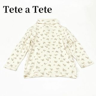 バースデイtete a teteテータテート花柄タートルネックトップス90cm(Tシャツ/カットソー)