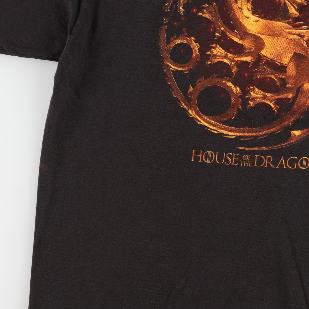 古着 HOUSE OF THE DRAGON ハウスオブザドラゴン 龍柄 ドラゴン柄 テレビドラマ 映画 ムービーTシャツ メンズXXL /eaa410065 メンズのトップス(Tシャツ/カットソー(半袖/袖なし))の商品写真