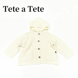 テータテート(tete a tete)のバースデイtete a teteテータテートくま耳ニットカーディガン80cm(カーディガン/ボレロ)