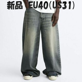 ザラ(ZARA)の完売品　ZARA　オーバーダイ BAGGY デニムパンツ　EU40 JP31(デニム/ジーンズ)