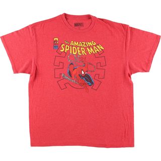 古着 SPIDER MAN スパイダーマン キャラクタープリントTシャツ メンズXL /eaa410119(Tシャツ/カットソー(半袖/袖なし))