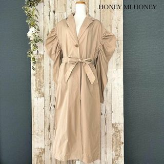 Honey mi Honey - HONEY M HONEY ボリュームスリーブコート スプリングコート ベージュ