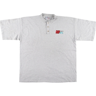 古着 90年代 TIMEOUT ヘンリーネック 刺繍Tシャツ USA製 メンズXL ヴィンテージ /eaa442560(Tシャツ/カットソー(半袖/袖なし))