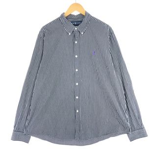 ラルフローレン(Ralph Lauren)の古着 ラルフローレン Ralph Lauren Ralph Lauren CUSTOM FIT 長袖 ボタンダウンストライプシャツ メンズXXL /eaa443656(シャツ)