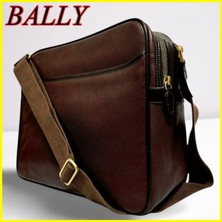 Bally - 【美品】BALLY バリー ショルダーバッグ クロスボディ レザー 茶系 大容量