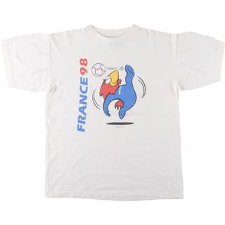 古着 90年代 FRANCE 98 ワールドカップ フランスW杯 プリントTシャツ メンズXL ヴィンテージ /eaa442535(Tシャツ/カットソー(半袖/袖なし))