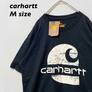 カーハート(carhartt)の日本未発売【新品タグ付き】カーハート　半袖Tシャツ　ビッグプリント　黒色　M(Tシャツ/カットソー(半袖/袖なし))