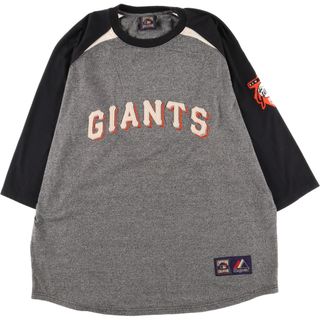 古着 MAJESTIC COOPERSTOWN COLLECTION MLB SAN FRANCISCO GIANTS サンフランシスコジャイアンツ 七分袖 ラグランTシャツ メンズXL   /eaa443055(Tシャツ/カットソー(半袖/袖なし))