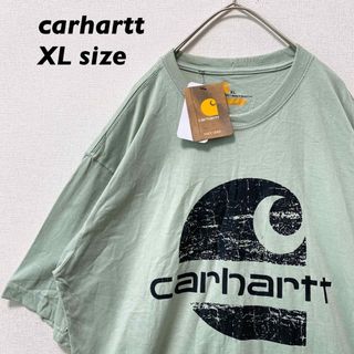 カーハート(carhartt)の日本未発売【新品タグ付き】カーハート　半袖Tシャツ　ビッグプリント　緑色　XL(Tシャツ/カットソー(半袖/袖なし))